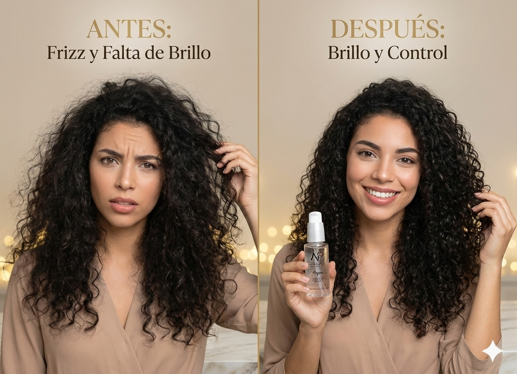 NP Gotas de Seda - Suero Capilar con Aceite de Argán, Macadamia y Keratina - Tratamiento Hidratante y Termoprotector para Brillo, Suavidad y Control de Frizz - Libre de Sulfatos y Parabenos